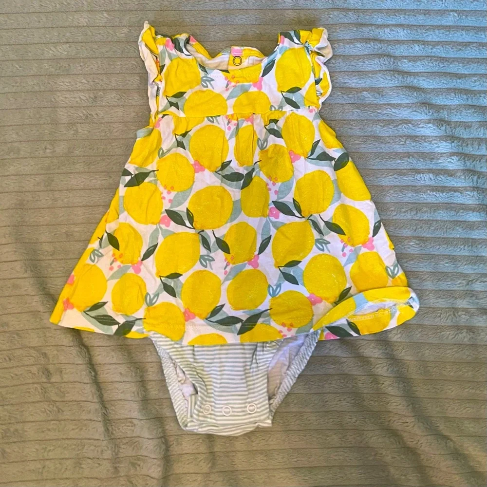 Carter's Lemon Print Dress Romper